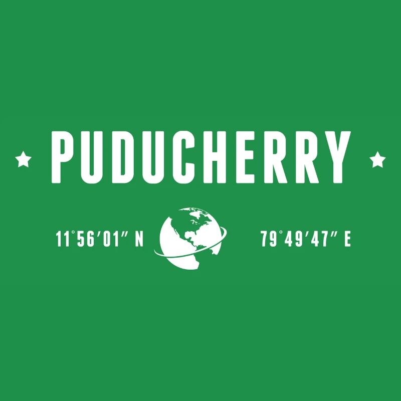 PUDUCHERRY Stylized Geographical Coordinates