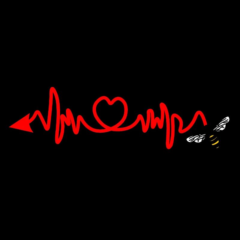 Cardio heart rate, bee with sting or arrow