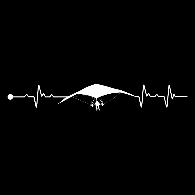 Heartbeat silhouettes hang glider