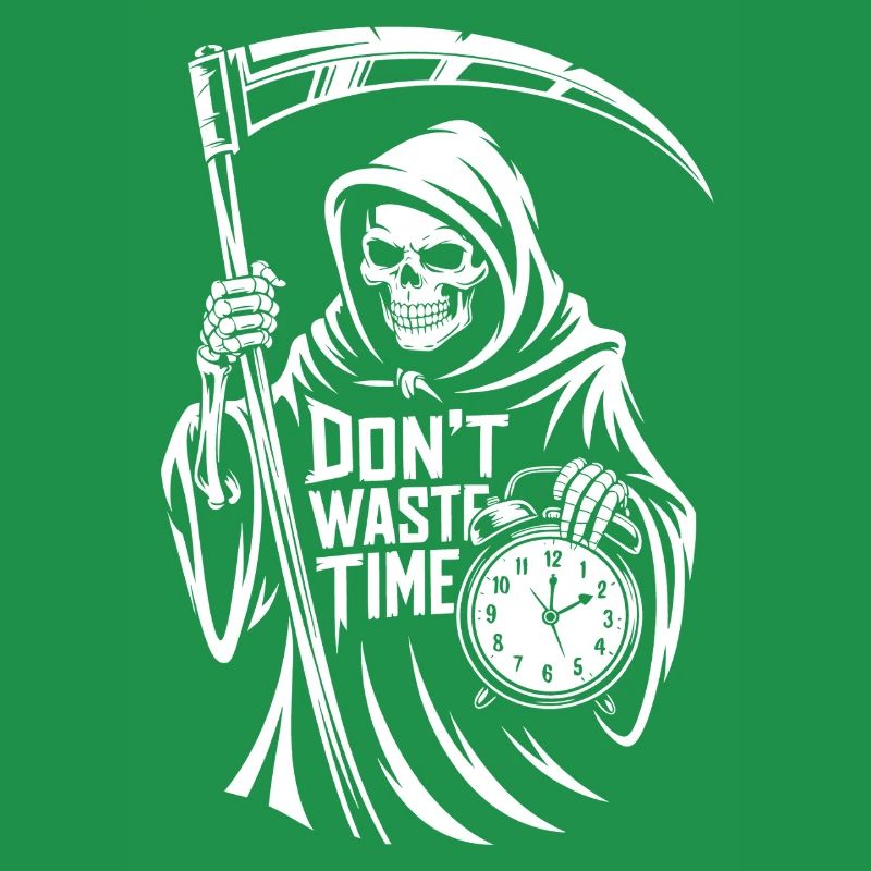 Grim Reaper Clock – Don't Waste Time Motif