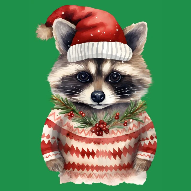 Waschbär Weihnachtspullover