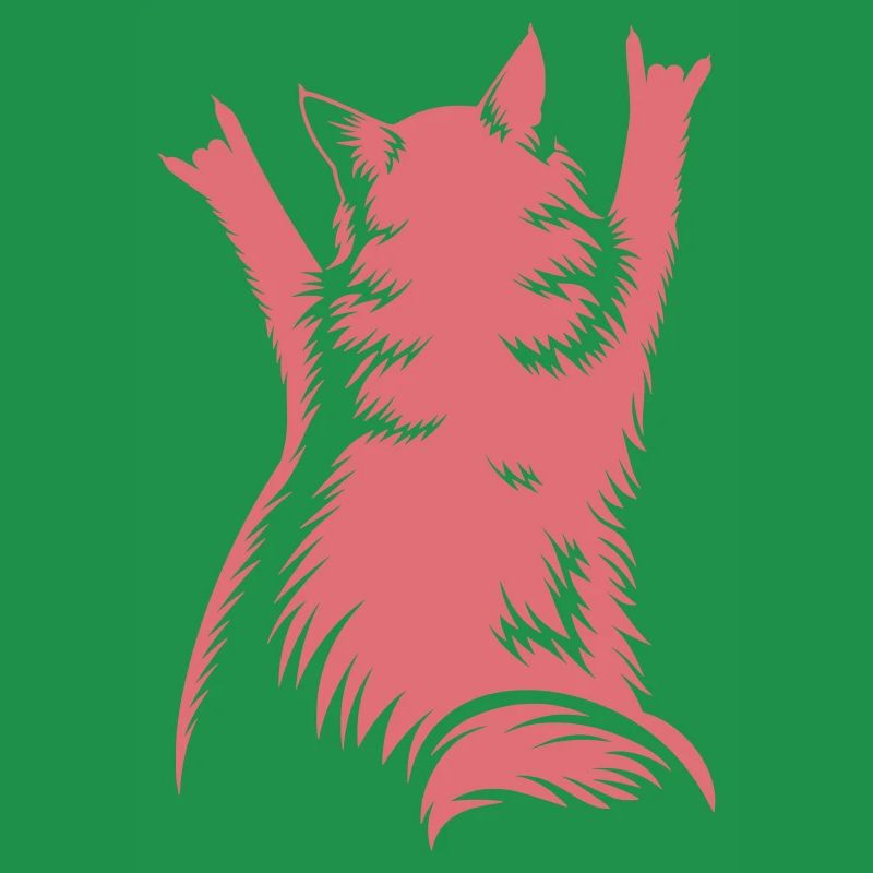 Rock Cat Back View – Devil Horns