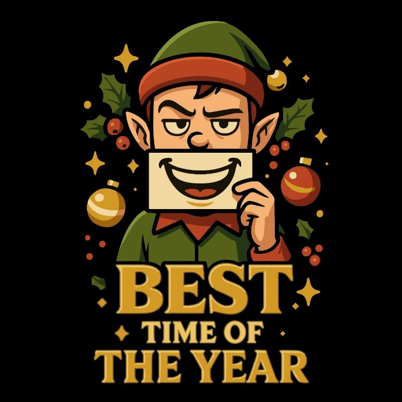 Meilleure période de l’année – Chemise de Noël Elf espiègle