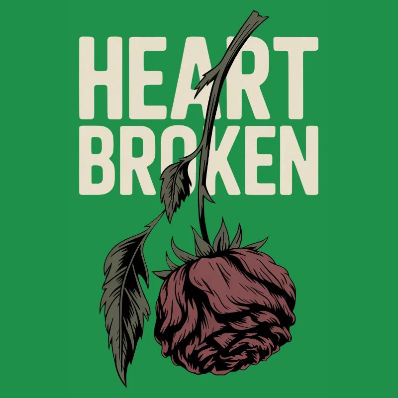 Broken Heart with Withered Rose