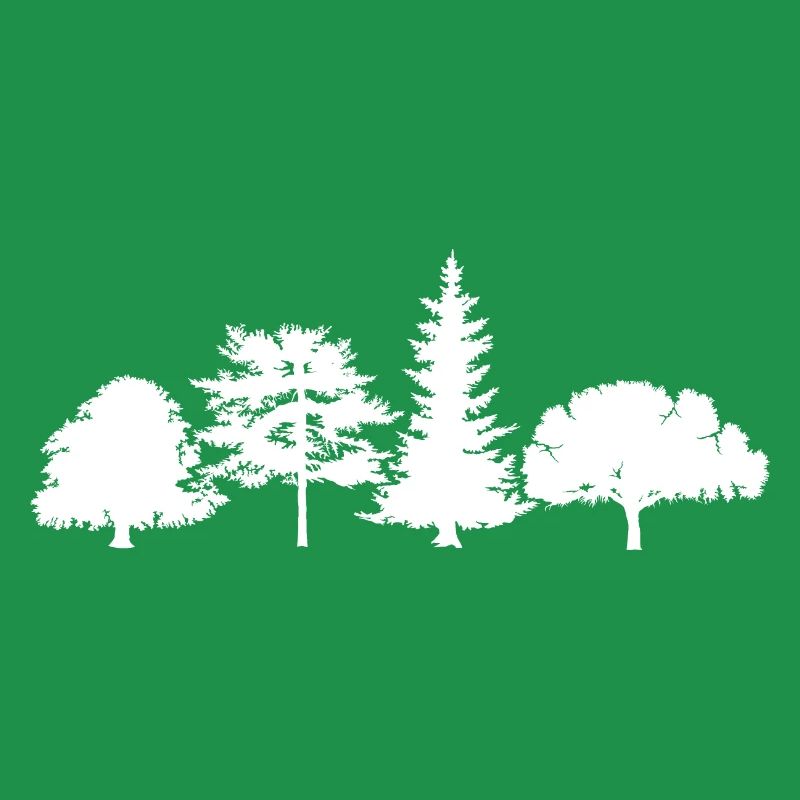 Tree Oak Birch Spruce Mixed Forest Symbol Logo icon