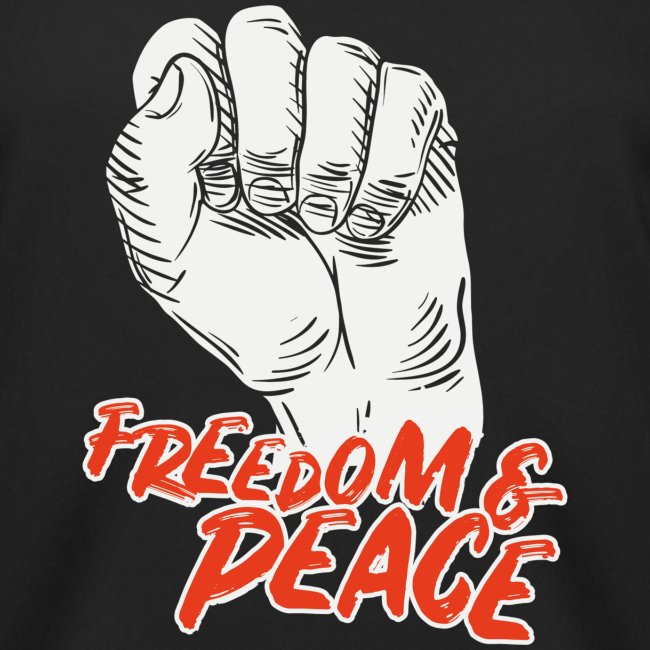 Fist raised for peace and freedom