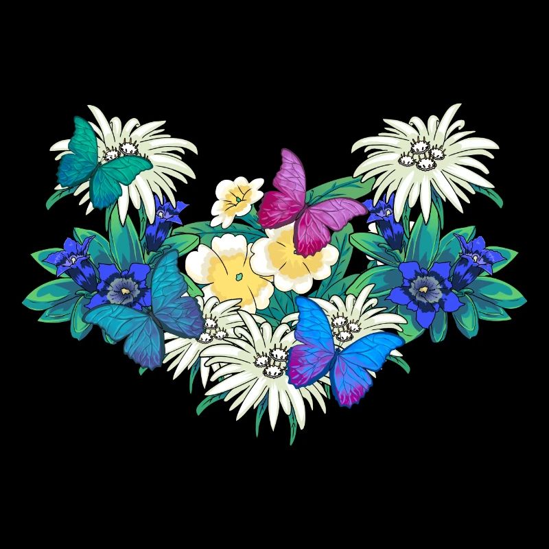Début de la saison printanière Fleurs Papillons