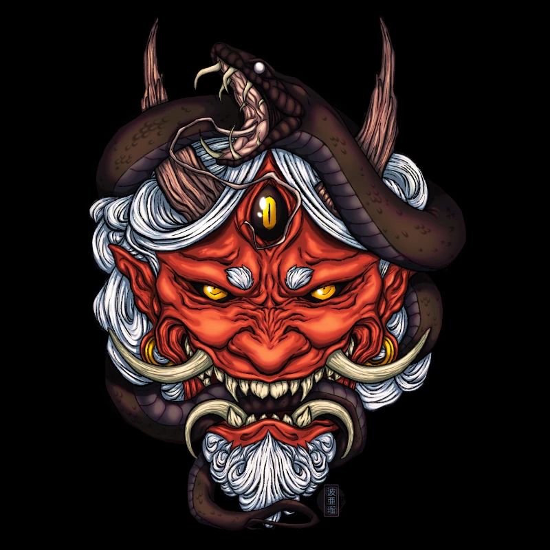 Schlangenroter Oni-Dämon