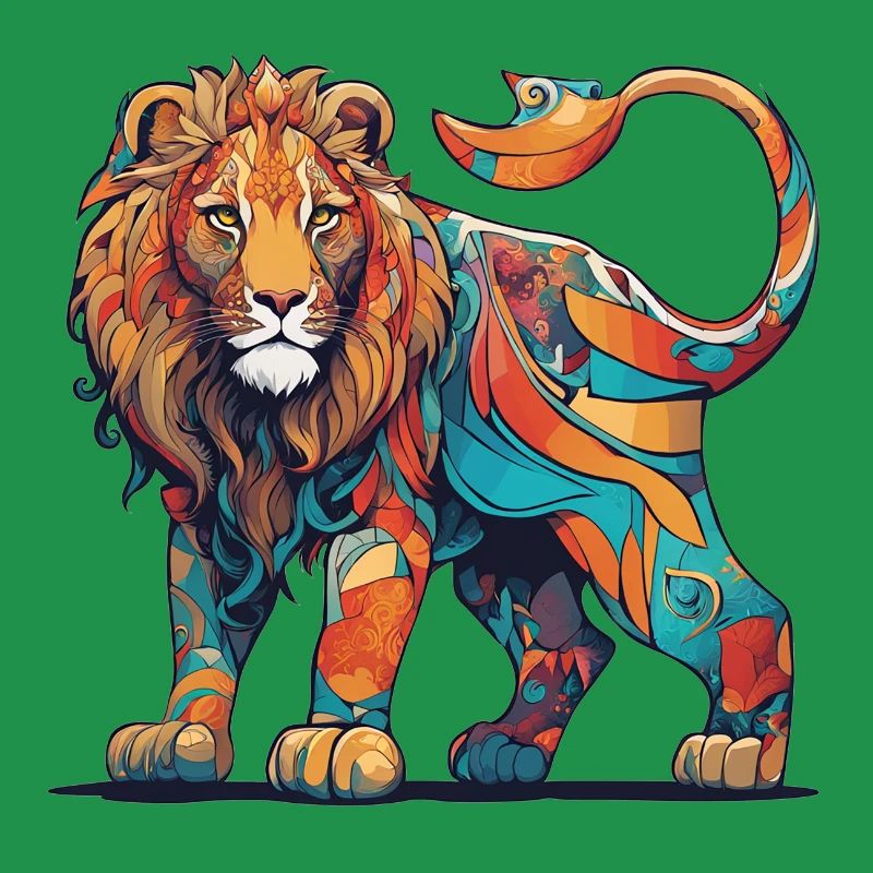 Colourful pattern Lion