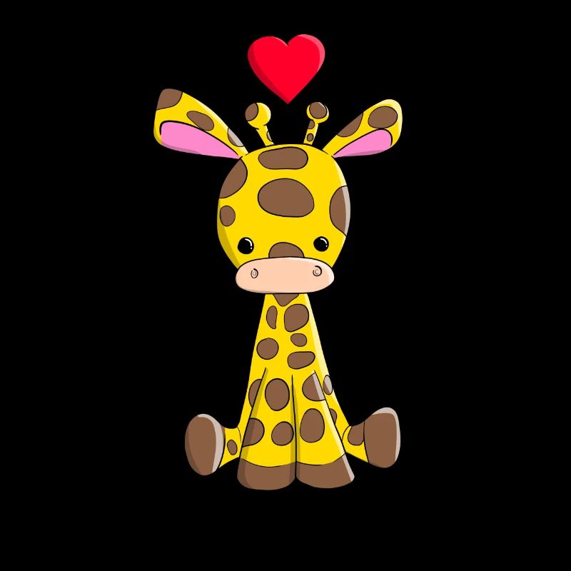 Cartoon Giraffe mit Herz Cartoon Giraffe