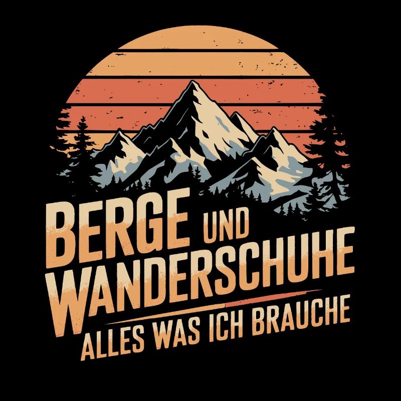 Wandern Wald Berge Wanderschuhe Spruch