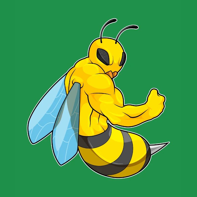 Bee as a bodybuilder