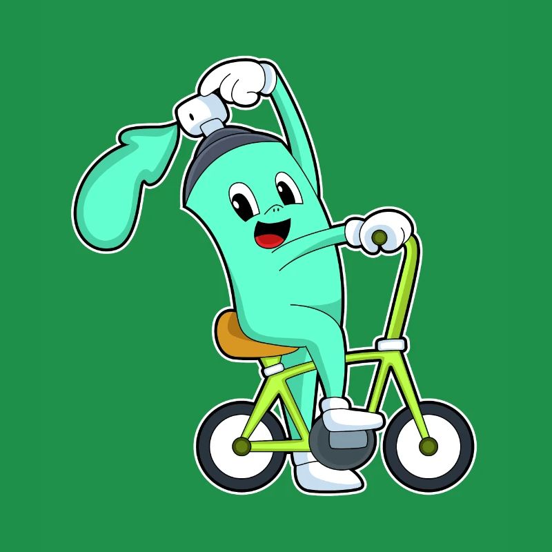 Spray can with bicycle