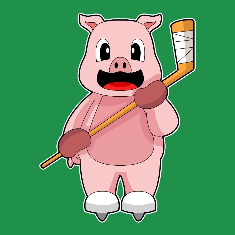 Schwein Eishockey Eishockeyschläger