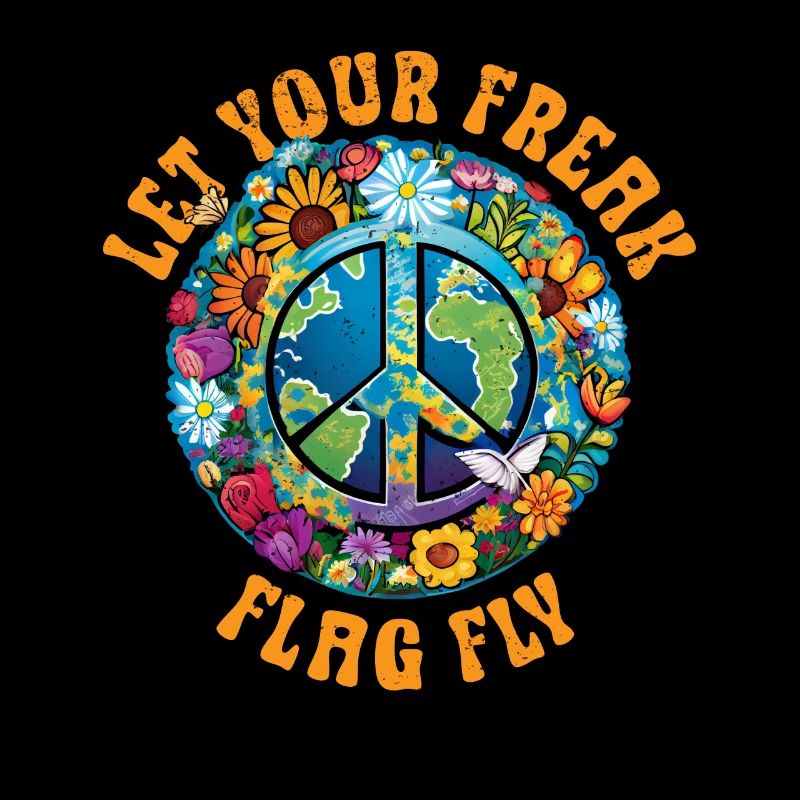Hippie Peace Zeichen Frieden Blumen Blumenkind