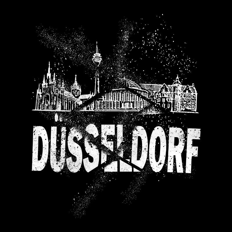 Düsseldorf Deutschland Stadt Skyline Grunge Splash