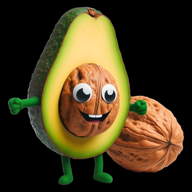 Avocado with walnut kernel