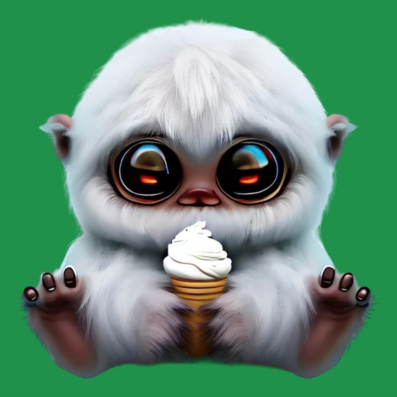 Yeti avec de la crème glacée molle