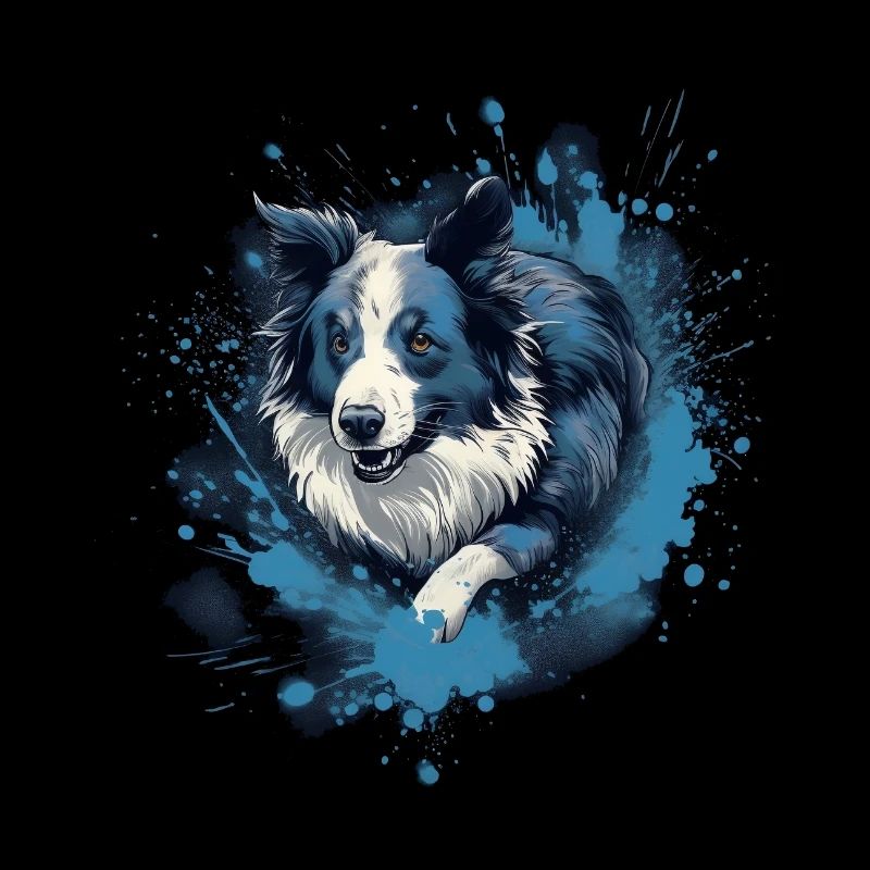 Border Collie springt ins Wasser