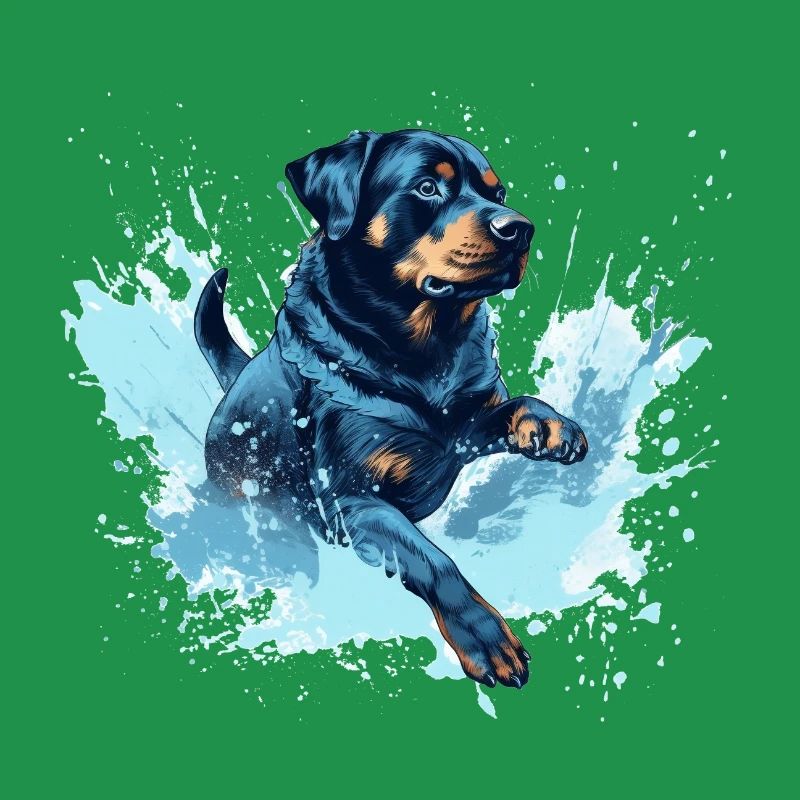 Rottweiler Dock-Plongée dans l’eau