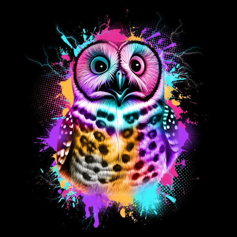 Hibou Graffiti coloré hibou