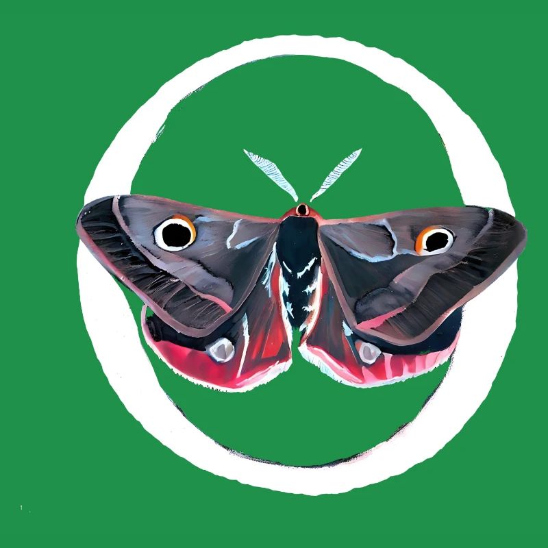 Gouache painting: moth