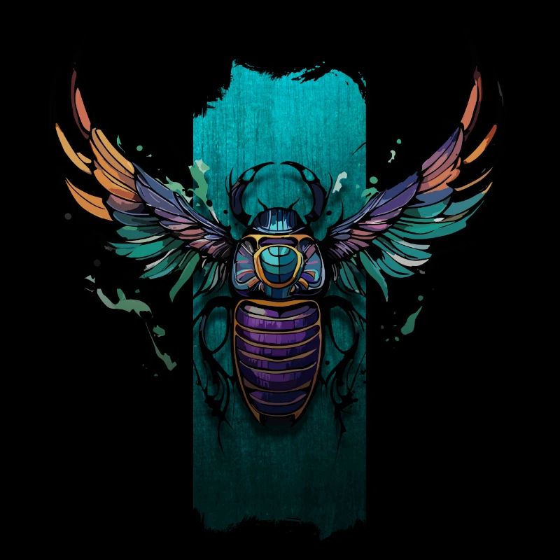 Celestial Guardian: Winged Scarab Elegance