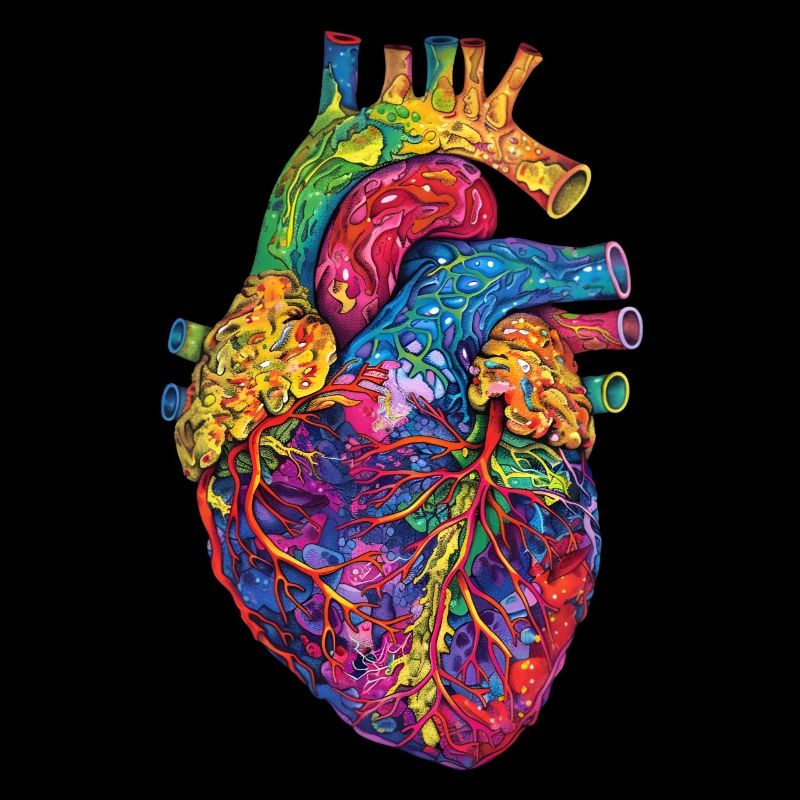 Anatomisches Herz Kunst Bunt