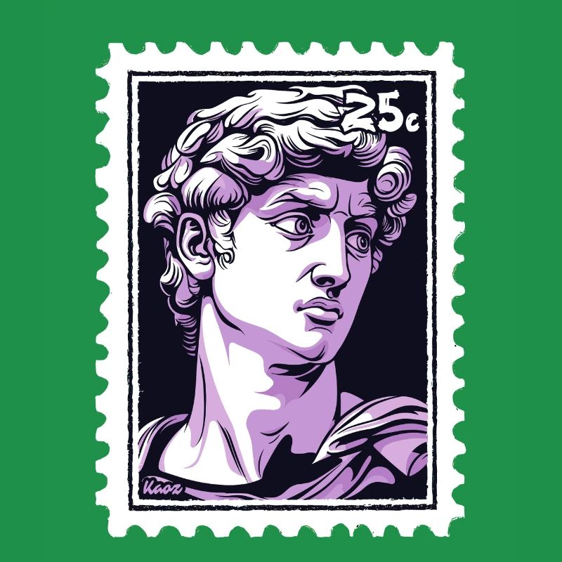 David de Florence Timbre-poste – Classique en violet