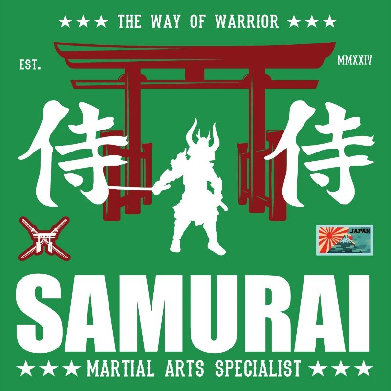 coole Samurai Kampfsport Design mit Kanji