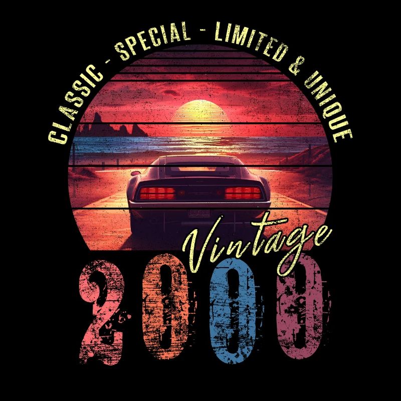 Vintage 2000 Geburtstag Synthwave Geburtsjahr 2000