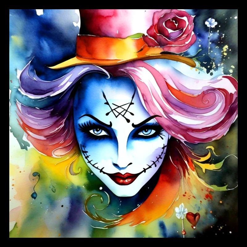 Cooles Harlequin Poker Gothic Mädchen