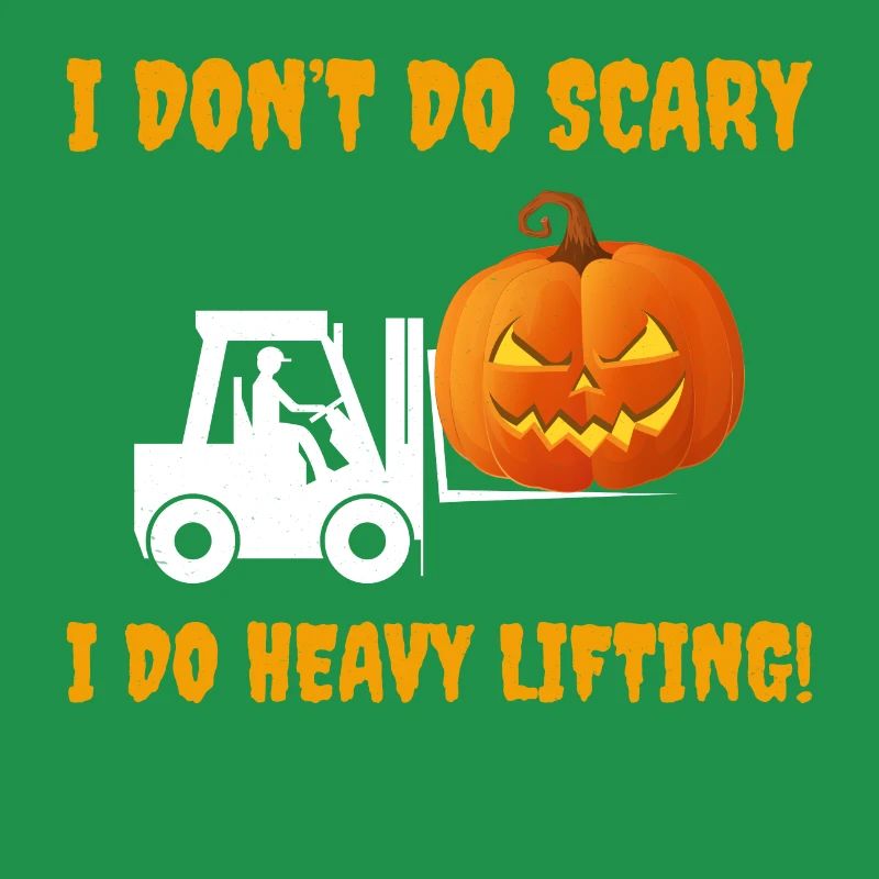 Halloween Ghost Forklift Operator Pumpkin Funny
