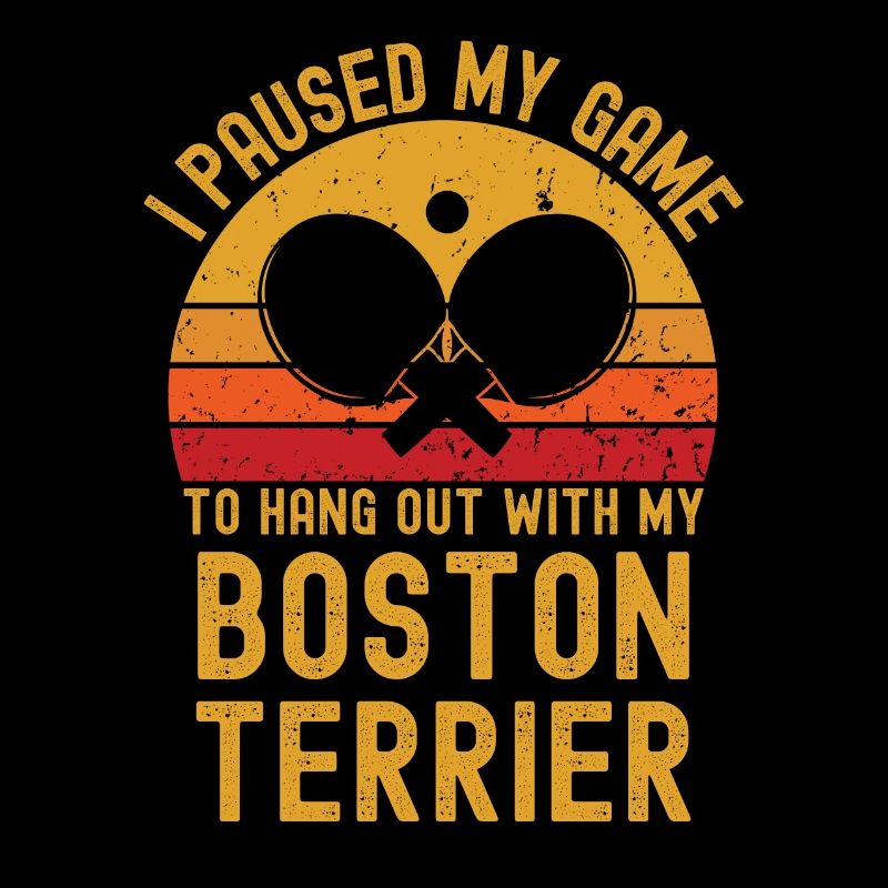 Tennis de table et terriers de Boston