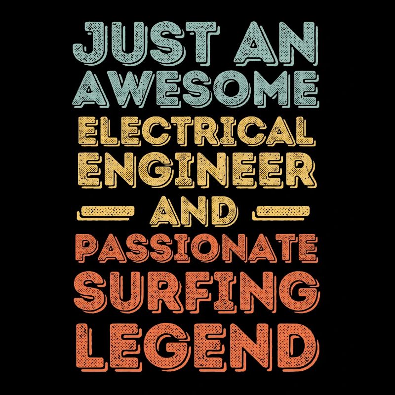 Electrical Engineer Surfing retro