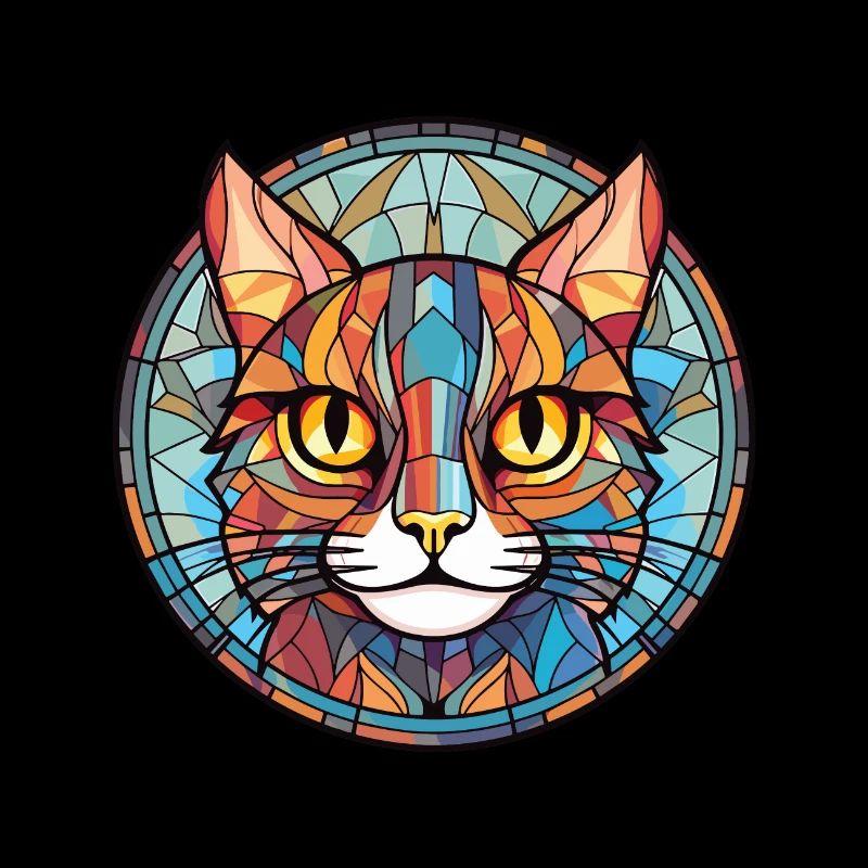 Pixie Bob Katze bunte Aquarell Haustier Illustration