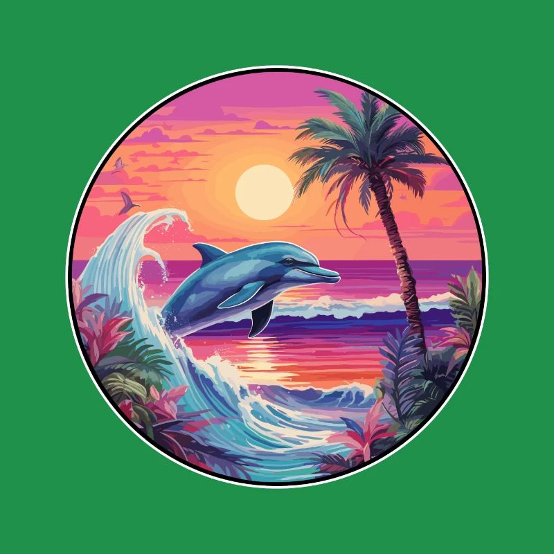 Delfin buntes Aquarell Cartoon Kawaii Tier