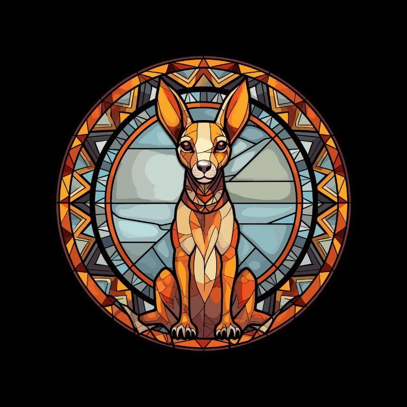 Hase indische Hunderasse Buntes Glas
