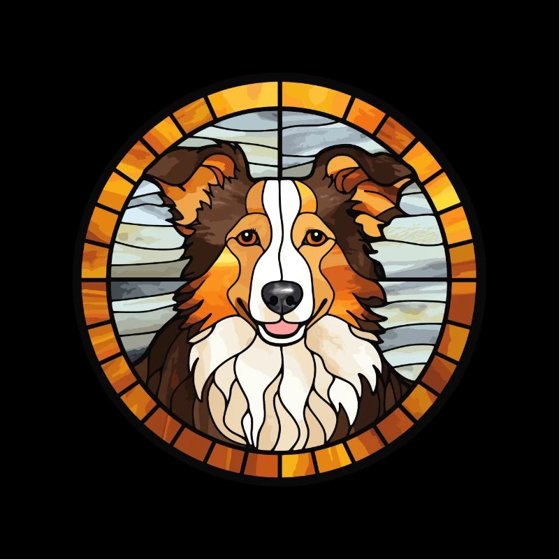 Scotch Collie Hunderasse Buntes Glas Wat