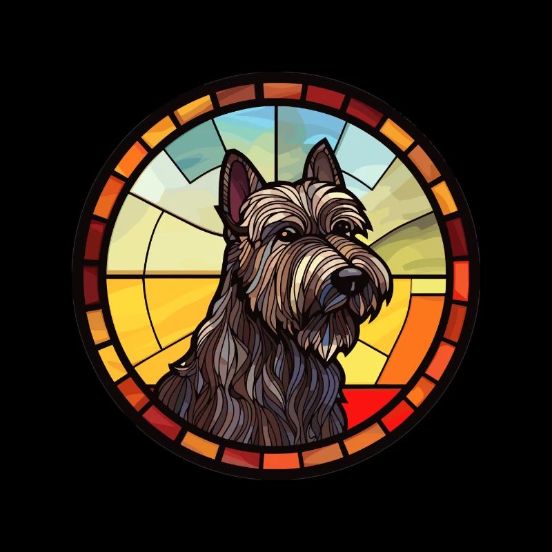 Scottish Terrier Hunderasse Buntglas Bunt