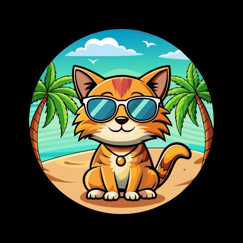 Munchkin Lunettes de soleil de dessin animé de race de chat plage