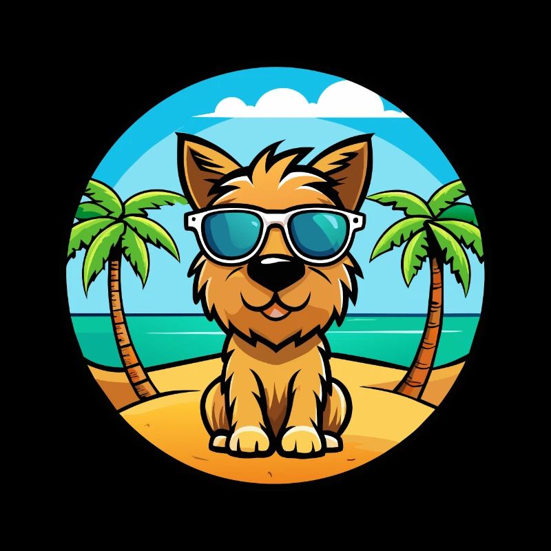 Tenterfield Terrier Hunderasse Cartoon Sonnenbrille