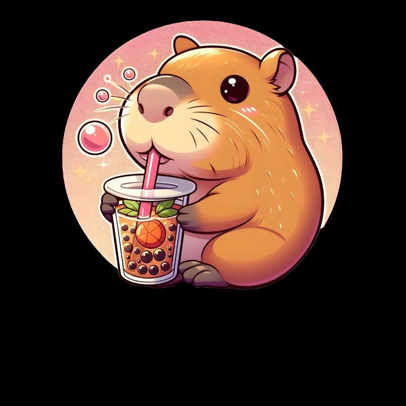 Capybara genießt Bubble Tea