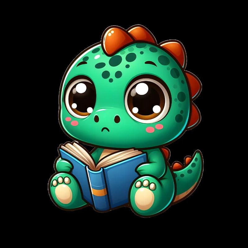 Dino liest ein Buch