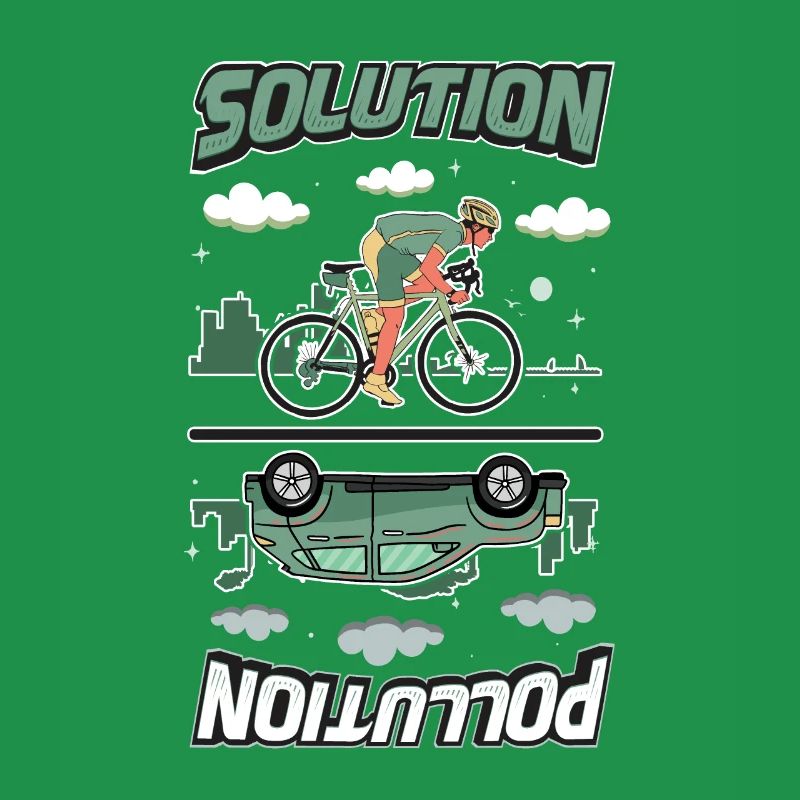 Polution Solution Umweltschutz Radfahren