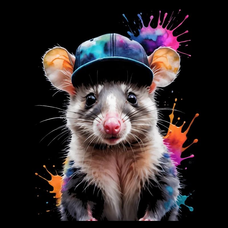 Opossum Snapback Cap Cool Tier Design Print