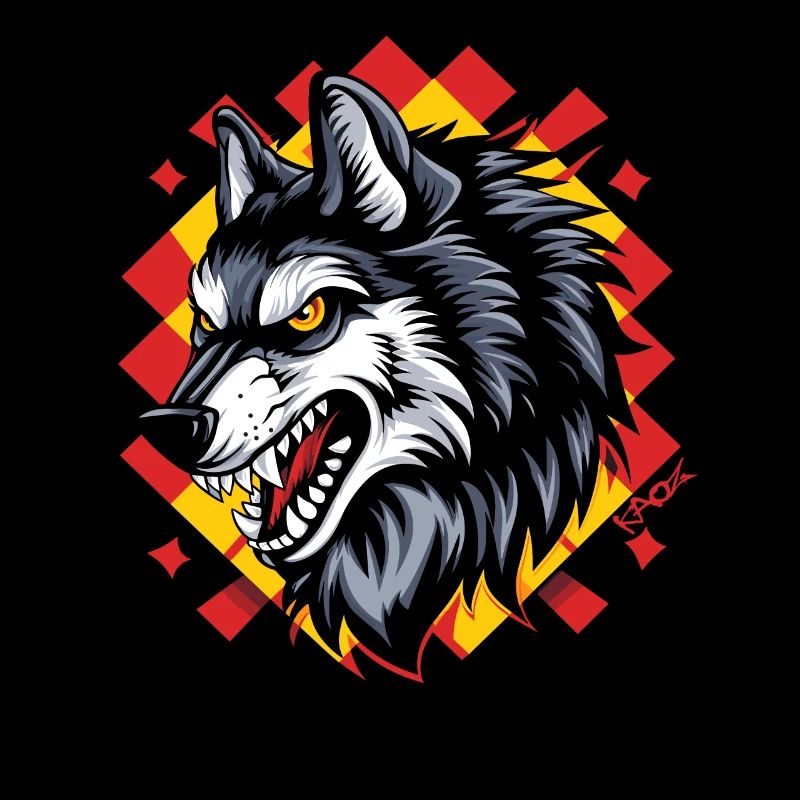 Der große böse karierte Muster Wolf