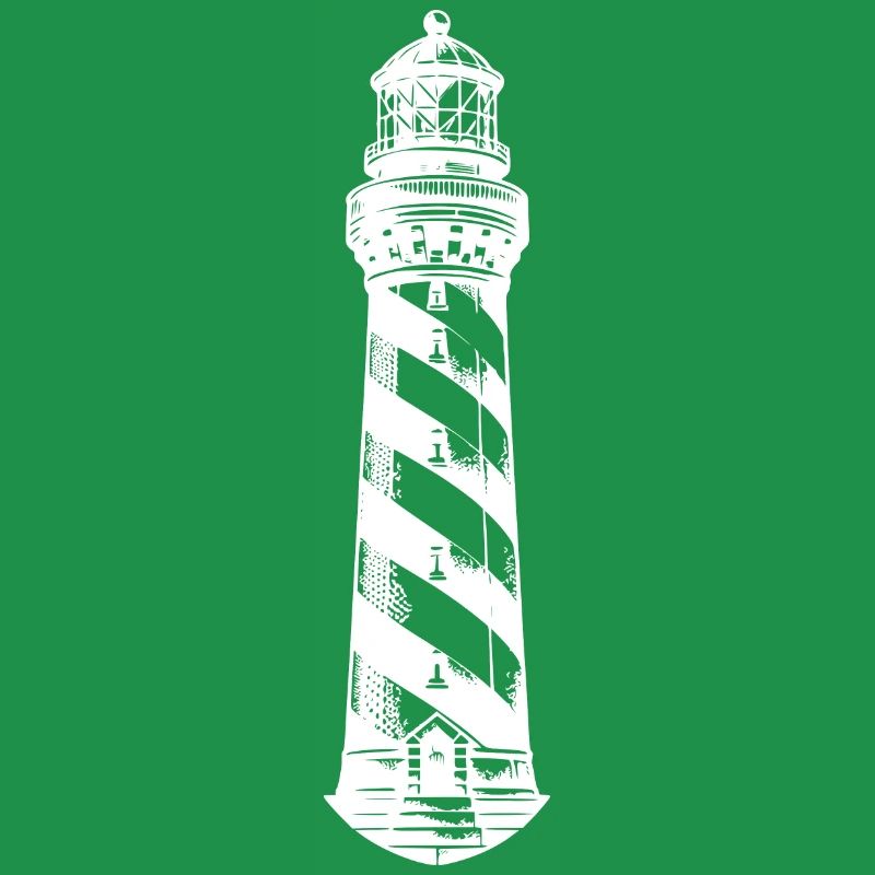 Oblique Striped Coastal Lighthouse