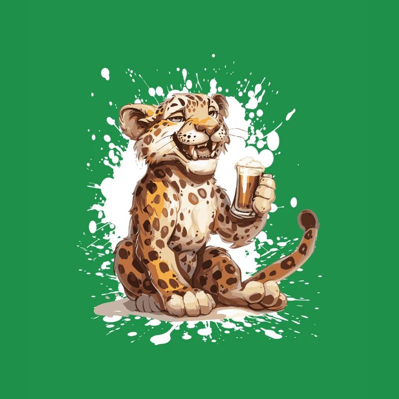 Leopard Bier Lustig