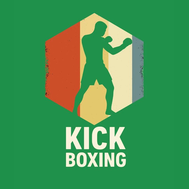 Retro Kickboxer Silhouette